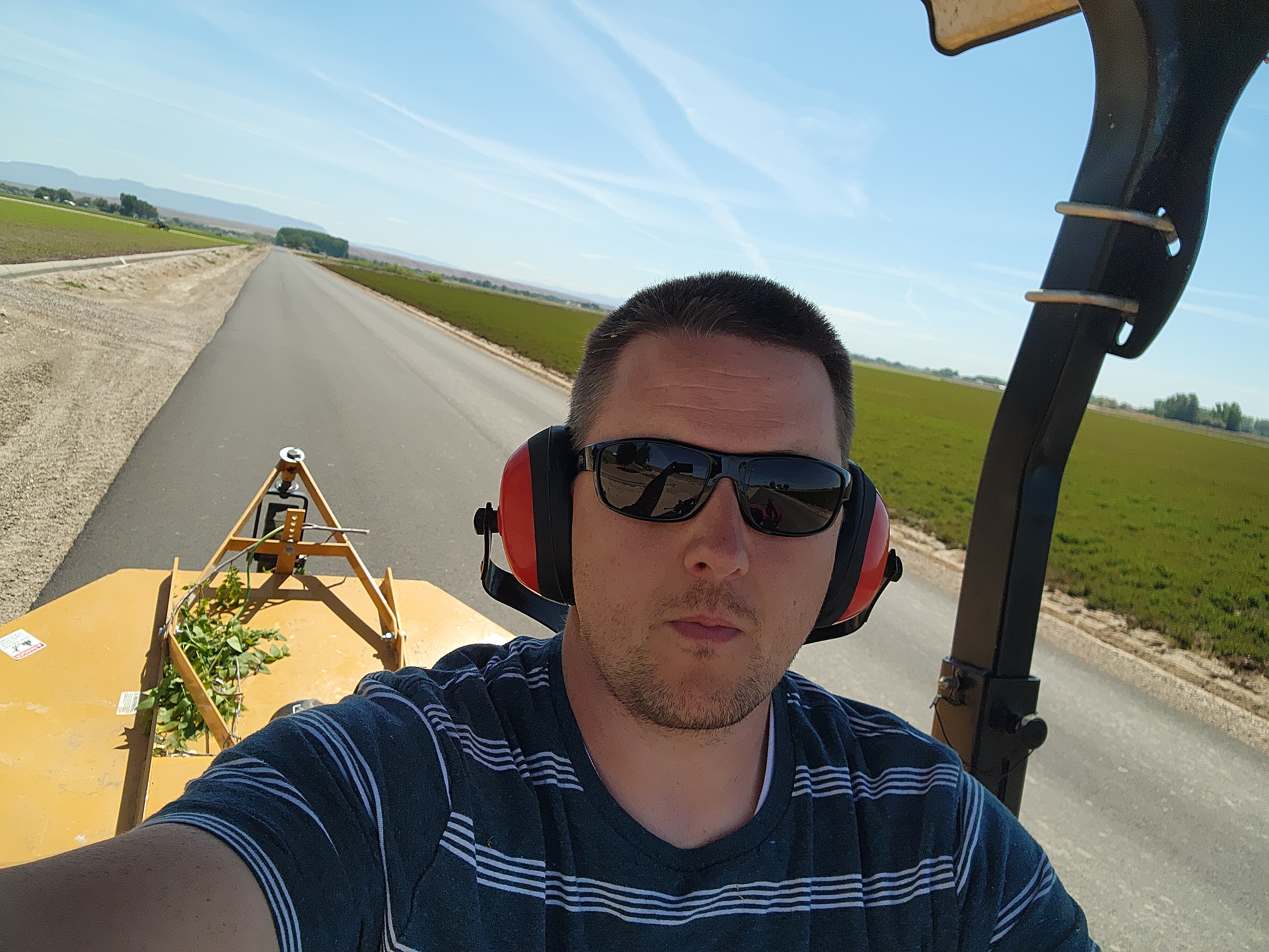 Tractor working a pasture